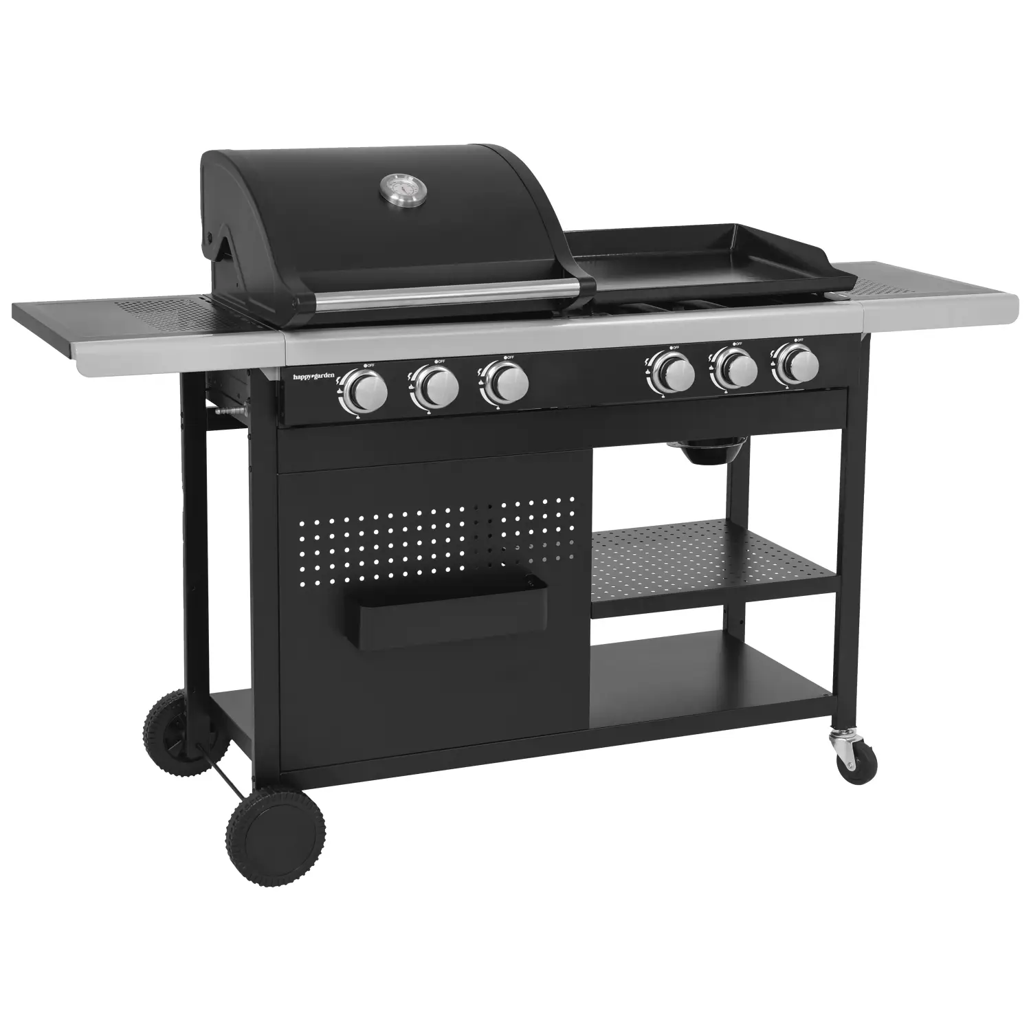Barbecue duo au gaz - 3 brûleurs + plancha 3 brûleurs