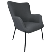 Fauteuil en tissu boucle gris