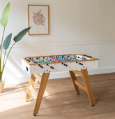 Baby-foot 120cm blanc et bois 