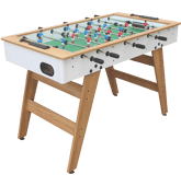 Baby-foot 120cm blanc et bois 