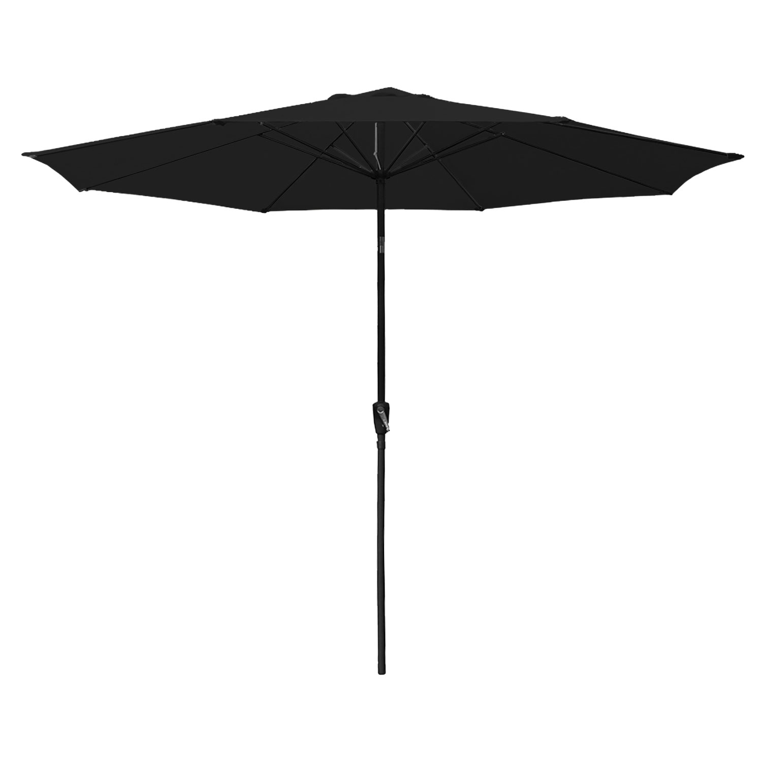 Parasol droit HAPUNA rond 3,30m de diamètre noir