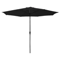 Parasol droit HAPUNA rond 3,30m de diamètre noir