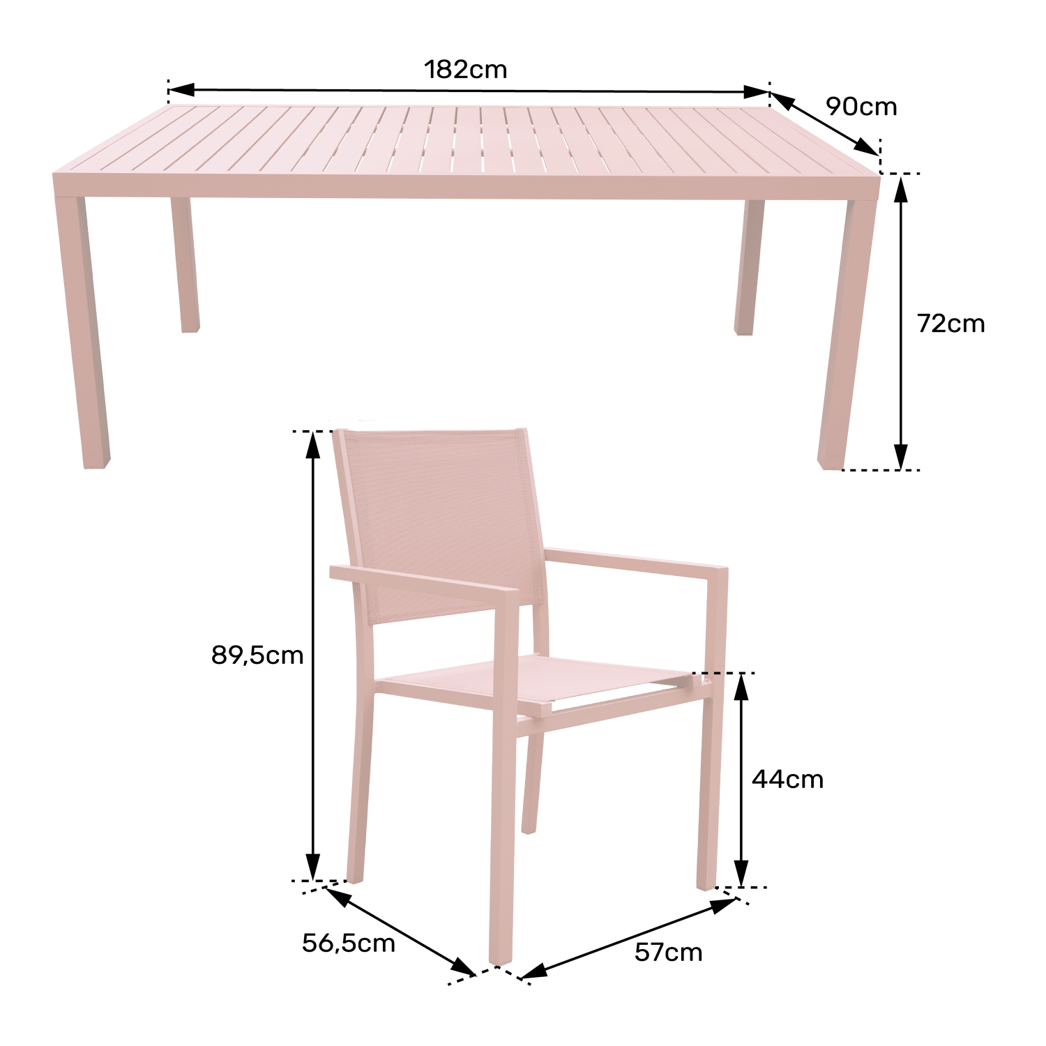 Conjunto de mobiliário de jardim BARI em terracota textilene 8 lugares - terracota de alumínio