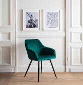 Chaise en velours verte