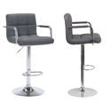 Lot de 2 tabourets de bar gris avec accoudoirs MIKE