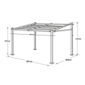 Pergola voor wandmontage 3 × 4m FRÉJUS grijs - aluminium structuur