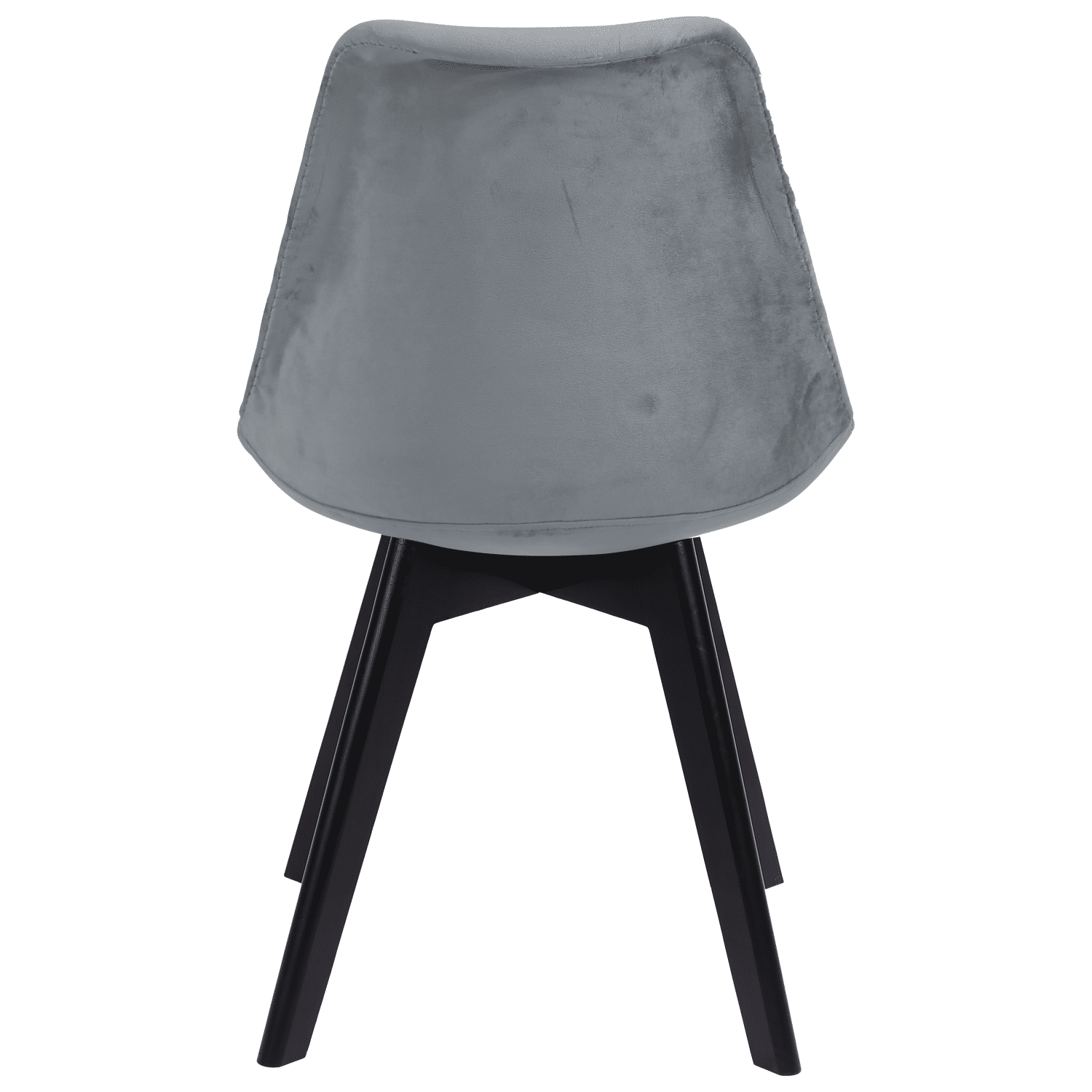 Conjunto de 4 cadeiras de veludo NORA cinzentas com almofada