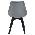 Conjunto de 4 cadeiras de veludo NORA cinzentas com almofada