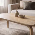 Mesa de centro em madeira maciça de manga tingida clara 100cm