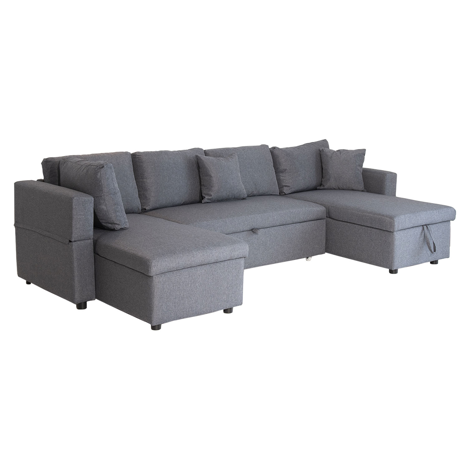 Panorama-Schlafsofa SCOTTT 4-Sitzer grau meliert