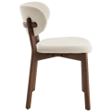 Lote de 2 sillas AURA de madera oscura y tela boucle beige