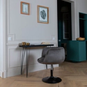 Tabouret de bar en velours gris NOLAN