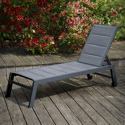 BARBADOS ligstoel in grijs textilene - aluminium grijs antraciet