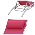 Lot de 2 transats GALAPAGOS en textilène rose - aluminium blanc