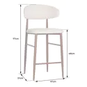Lot de 2 tabourets de bar beige et métal effet bois foncé SIMON