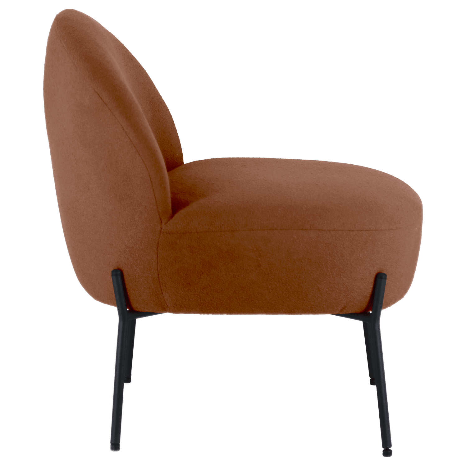 Sessel aus rostfarbenem Schlaufenstoff HELMI