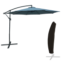 OAHU ombrellone rotondo diametro 3m blu grigio + copertura