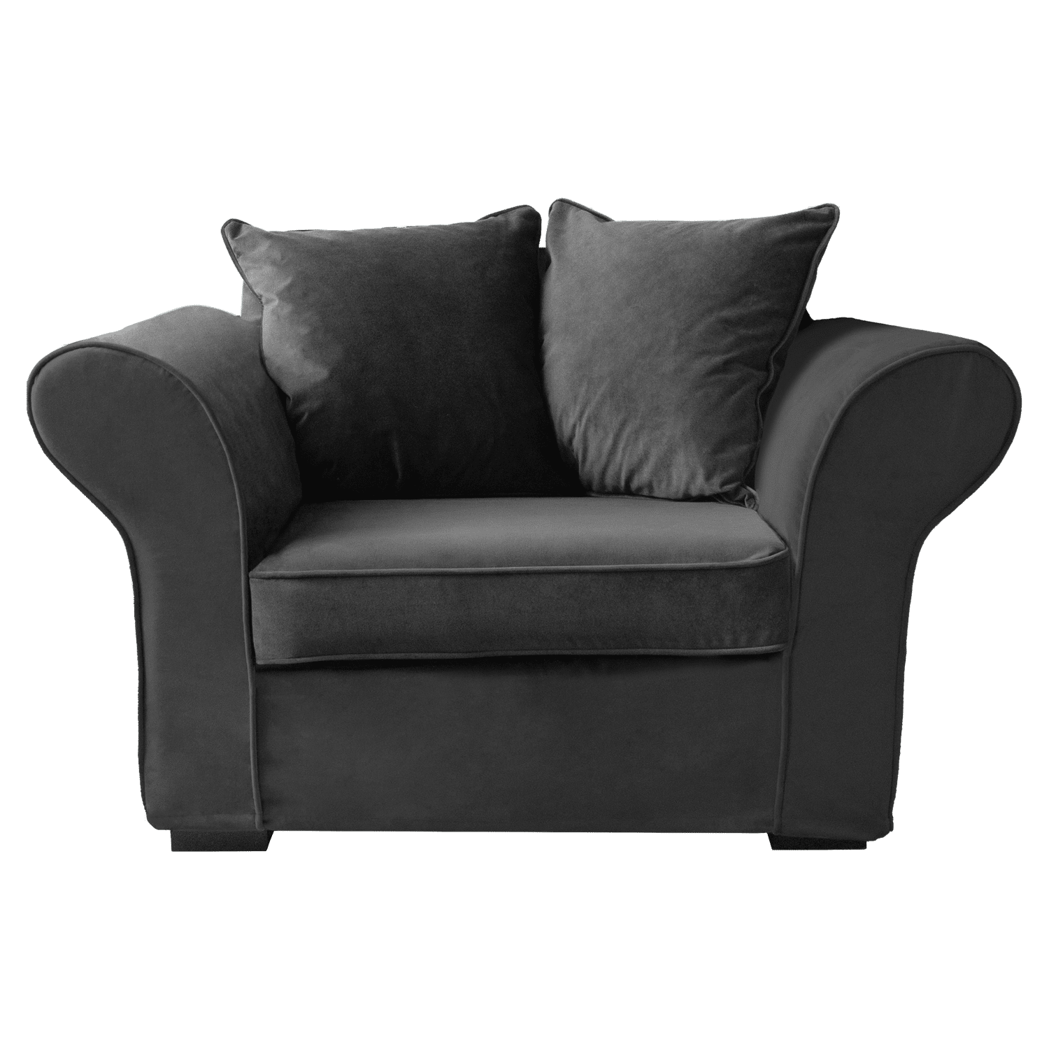 Fauteuil love seat en velours gris OSCAR