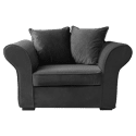 Fauteuil love seat en velours gris OSCAR