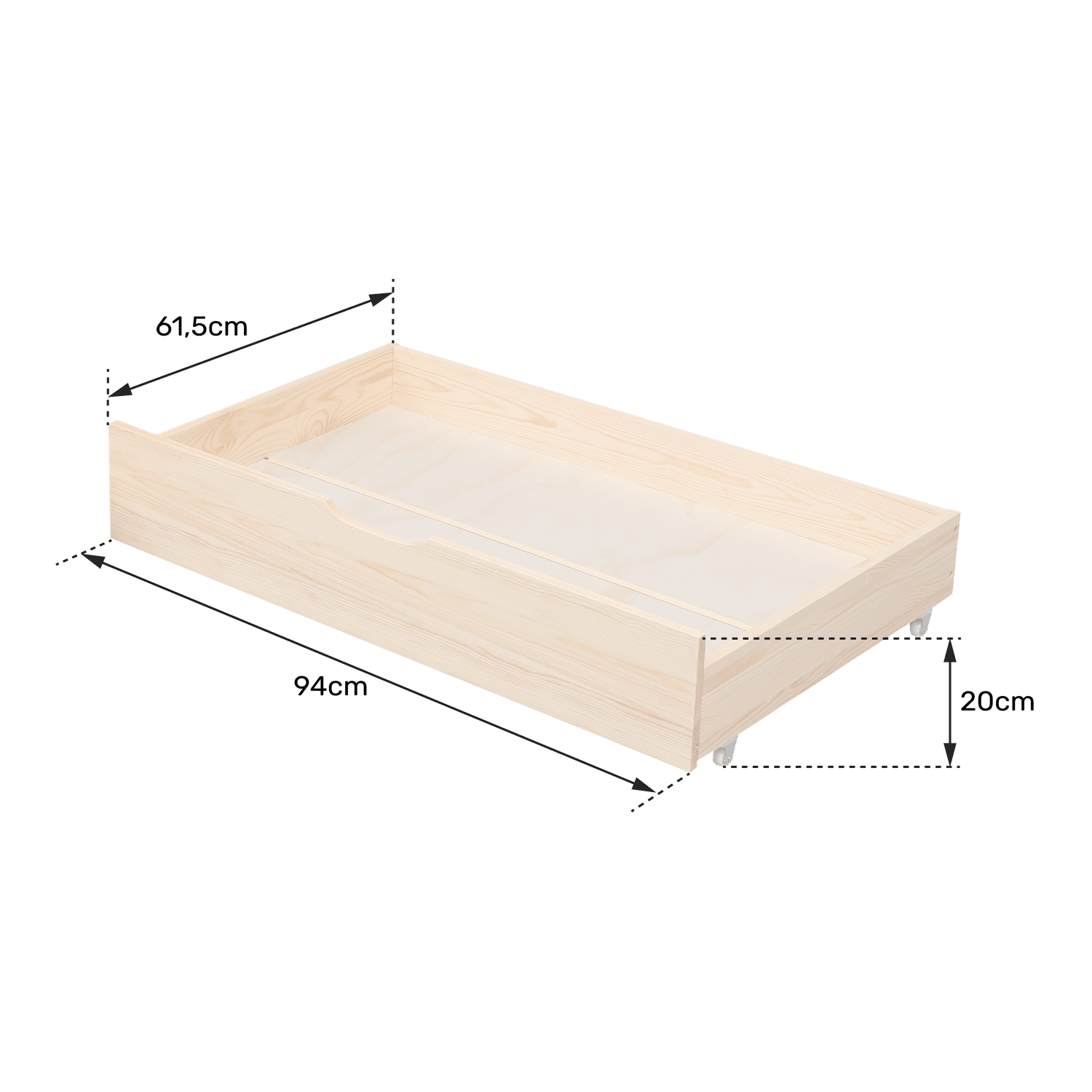 Lot de 2 tiroirs de rangement bois pour lit