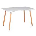 Ensemble table rectangulaire 120cm PIA et 4 chaises NORA blanc