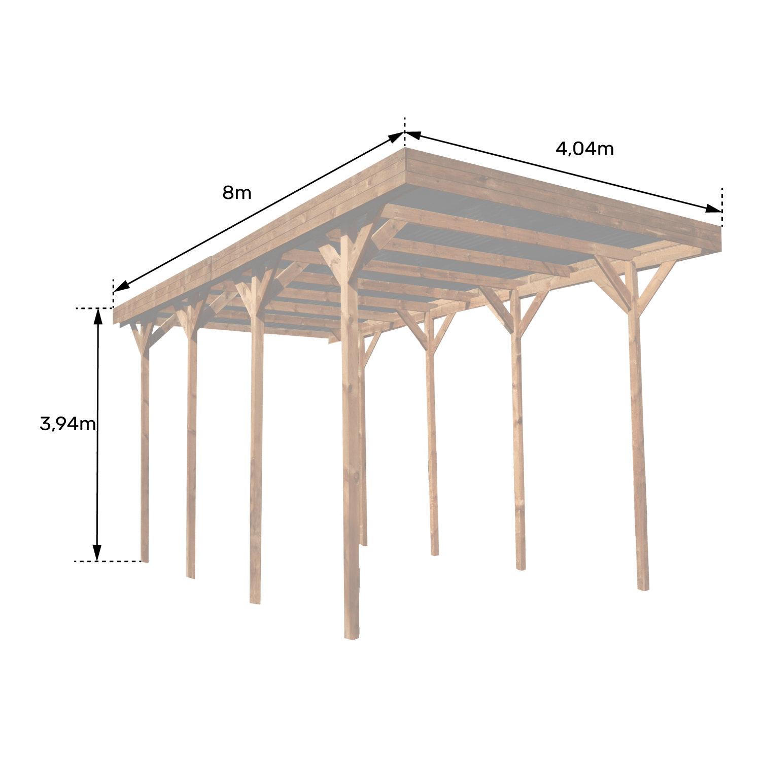 FOREST STYLE - Carport en pin CAMPING CAR
