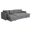 Panorama-Sofa, ausziehbar, Kunstleder, SCOTT, 4-Sitzer, grau