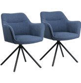 Lot de 2 chaises en tissu bleu