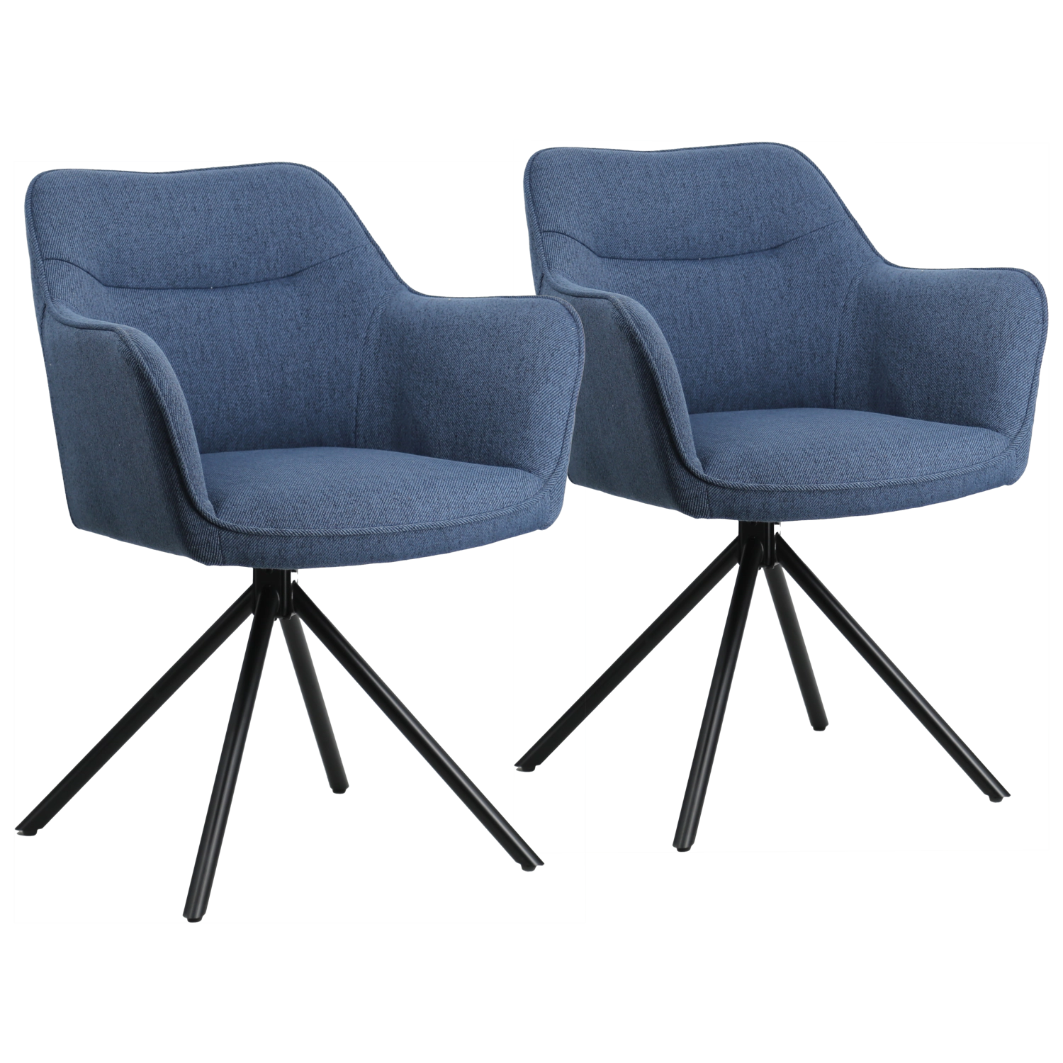 Set van 2 blauwe stoffen stoelen DANNA