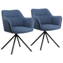 Set van 2 blauwe stoffen stoelen DANNA