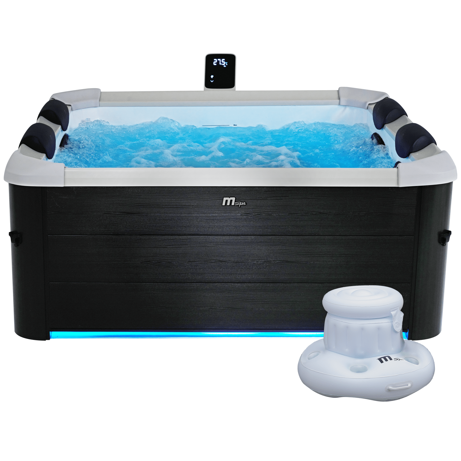 MSPA - Spa rigide connecté carré 160cm OSLO - 6 places + bar flottant