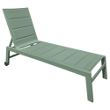 Bain de soleil en textilène vert sauge - aluminium vert sauge