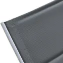 Set 2 bains de soleil et table d'appoint en textilène gris - aluminium blanc