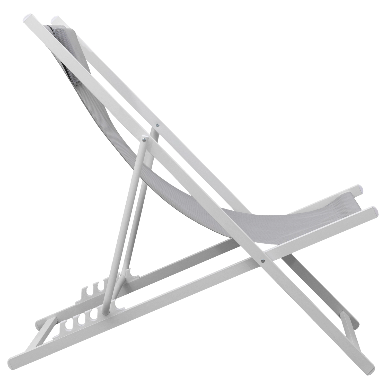 Set di 2 sedie CYPRUS - struttura in textilene grigio/bianco