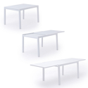 Set di mobili da giardino estensibili in textilene grigio VENEZIA 10 posti - alluminio bianco