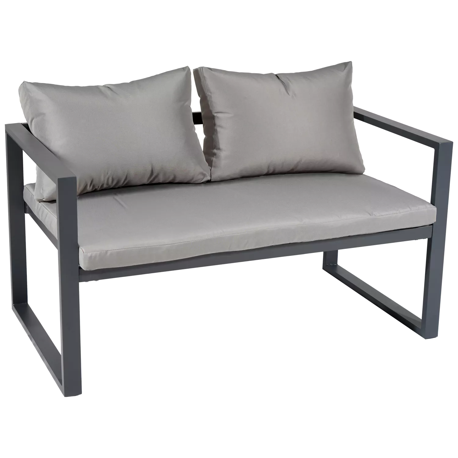 IBIZA mobiliário de jardim em tecido cinzento 4 lugares - antracite de alumínio