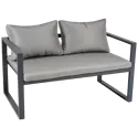 IBIZA mobiliário de jardim em tecido cinzento 4 lugares - antracite de alumínio