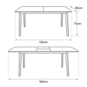 Mesa extensível HELGA 120 / 160cm preto