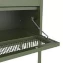 Meuble à chaussures 4 portes en métal vert kaki EMMA
