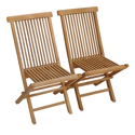 Lot de 2 chaises de jardin en teck LOMBOK