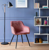 Chaise vintage velours rose