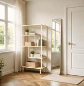 Witte metalen designconsole