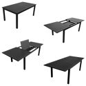 Salon de jardin extensible en textilène gris 8 places - aluminium anthracite