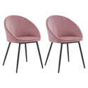 Set di 2 sedie vintage DIANE in velluto rosa
