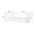 Panca letto per bambini 190x90cm con cassetti JULES