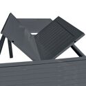 Salon de jardin extensible en textilène gris 8 places - aluminium anthracite