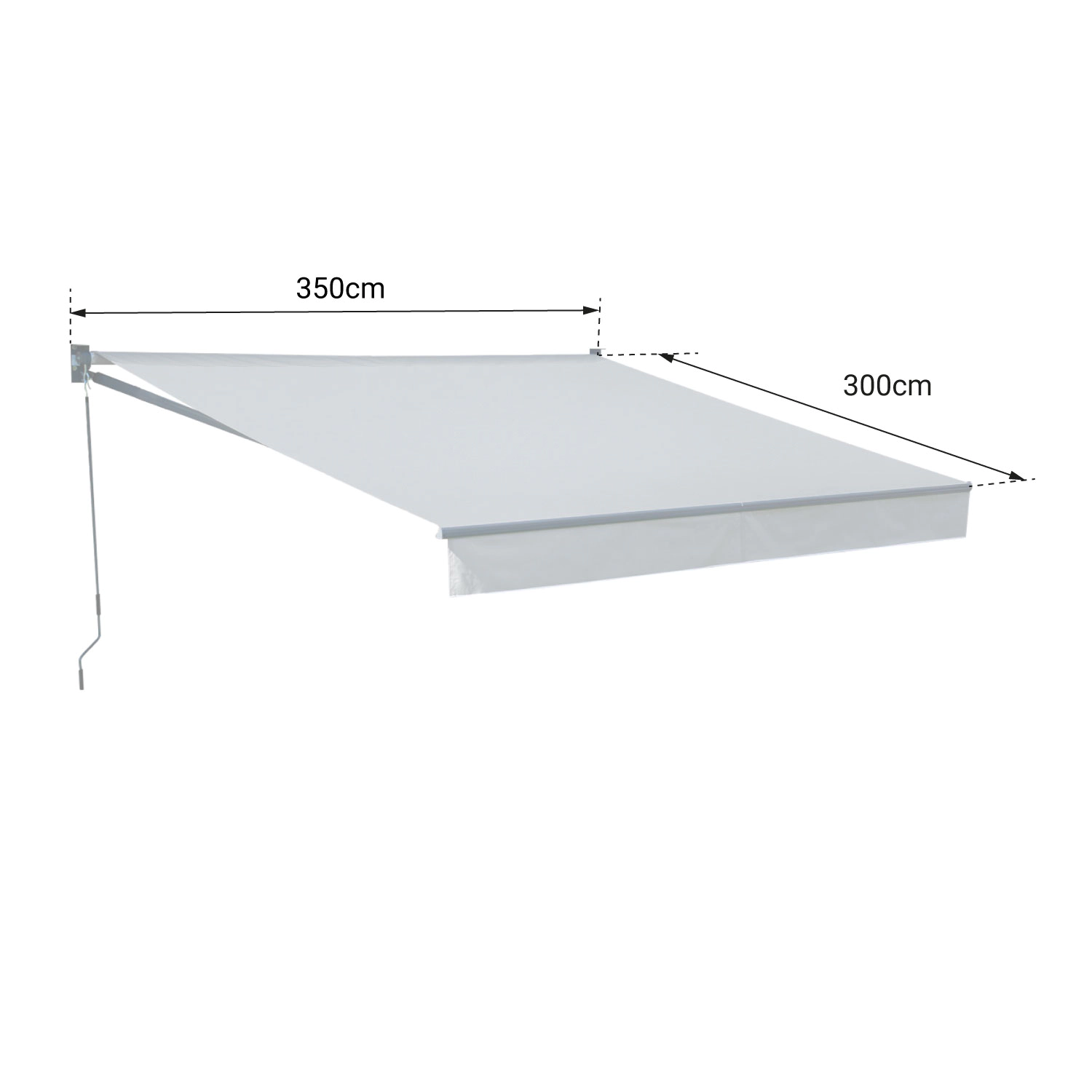 Toldo SAULE 3,5 × 3m - Tecido cinzento e estrutura cinzenta