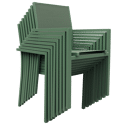 Conjunto de muebles de jardín de teca JAVA con sillas de aluminio verde salvia - 8 plazas