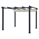 Freistehende Pergola 3 × 3m CASSIS beige - Aluminiumstruktur