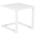 Set van 2 BARBADOS ligstoelen en bijzettafel in taupe textilene - wit aluminium